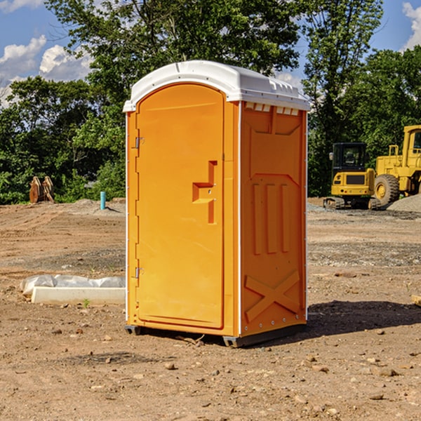 how often are the portable restrooms cleaned and serviced during a rental period in Gisela